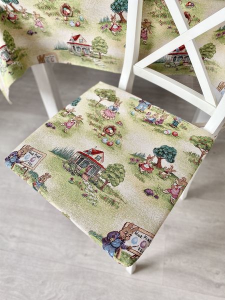 Tapestry chair cushion EDEN1184, 40x40, Square, Easter, Without lurex, 75% polyester, 22% cotton, 3% acrylic