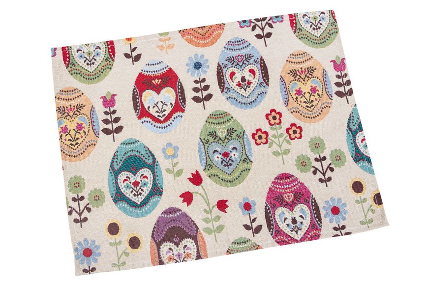 Tapestry placemat EDEN126, 34x44, Rectangular, Easter, Without lurex, 75% polyester, 22% cotton, 3% acrylic