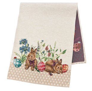 Tapestry table runner DOTS, 37x100, 100, 37, Rectangular, Easter, Without lurex, 40% polyester, 60% cotton, Tapestry