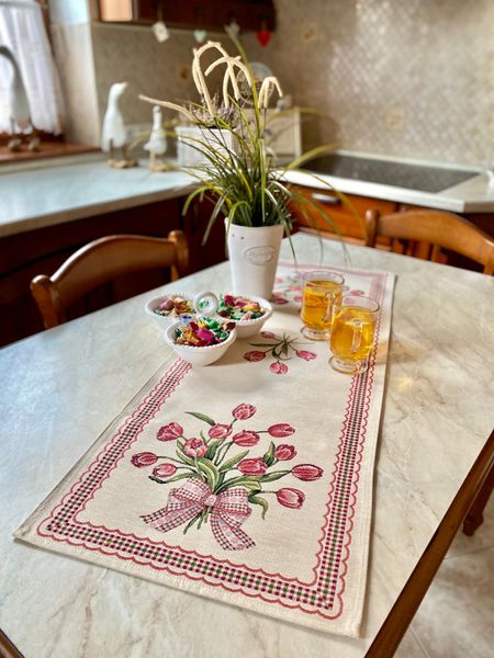Tapestry table runner NP0073, 37х100, Rectangular, Casual, Without lurex, 75% polyester, 22% cotton, 3% acrylic