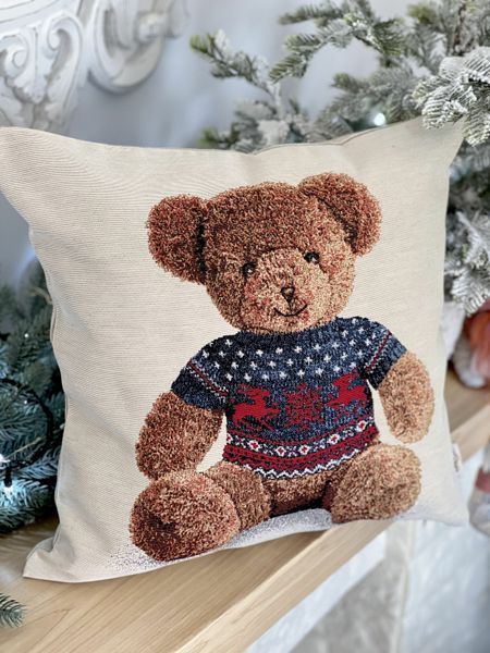 Single-sided tapestry cushion cover MOUNTAIN BEAR-NV1