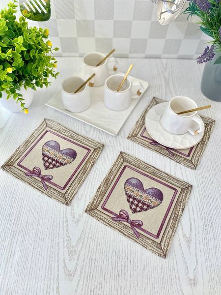 Tapestry placemat SR0071, 17x18, Square, Casual, Without lurex, 75% polyester, 22% cotton, 3% acrylic