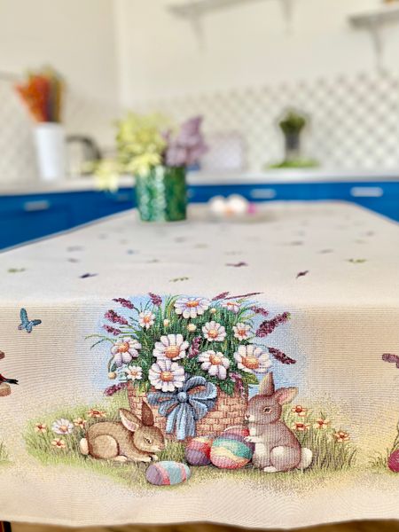 Tapestry tablecloth RUNNER1016, 137х180, Rectangular, Easter, Without lurex, 75% polyester, 22% cotton, 3% acrylic