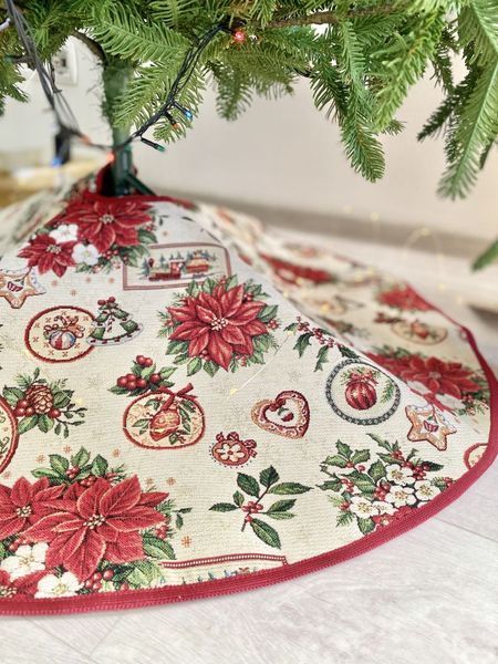 Tapestry Christmas tree skirt NAT, &Oslash;90, 90, 90, Round, New Year's, Golden lurex, 75% polyester, 22% cotton, 3% acrylic, Tapestry