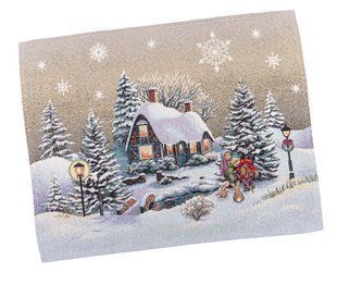 Tapestry placemat RUNNER1267 Loud Carol, 37x49, Rectangular, New Year's, Without lurex, 75% polyester, 22% cotton, 3% acrylic, Tapestry