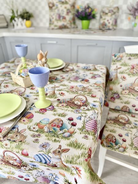 Tapestry tablecloth EDEN1181, 137х240, Rectangular, Easter, Without lurex, 75% polyester, 22% cotton, 3% acrylic