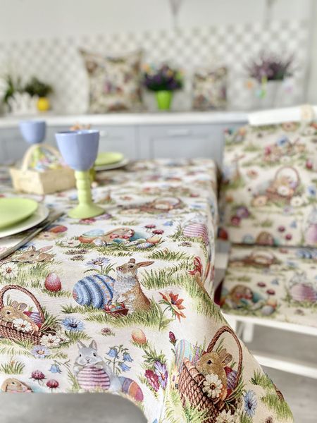 Tapestry tablecloth EDEN1181, 97х100, Square, Easter, Without lurex, 75% polyester, 22% cotton, 3% acrylic