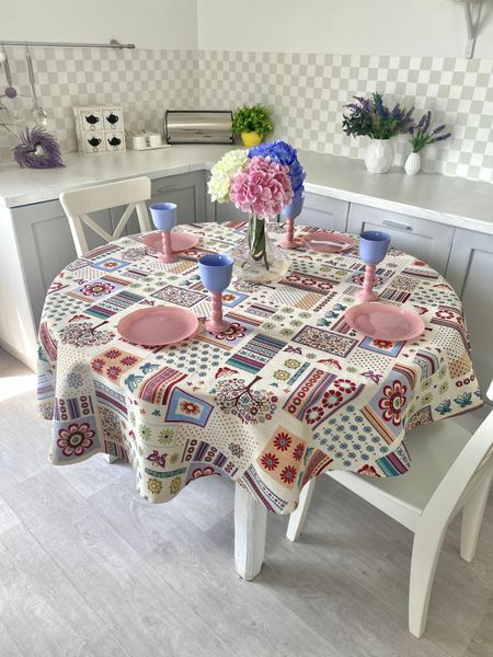 Tapestry tablecloth SK0065, Ø180, Round, Everyday, Without lurex, 75% polyester, 22% cotton, 3% acrylic