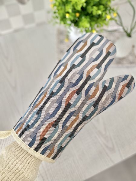 Tapestry oven mitten ZOOM007, 17х30, 30, 17, Geometry, Without lurex, 75% polyester, 22% cotton, 3% acrylic, Tapestry
