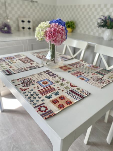 Tapestry placemat SR0065, 34х44, 44, 34, Rectangular, Everyday, Without lurex, 75% polyester, 22% cotton, 3% acrylic, Tapestry
