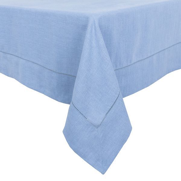 Linen tablecloth with lace SKLM42, 135x180, Rectangular, Monochrome, Embroidery, 100% linen