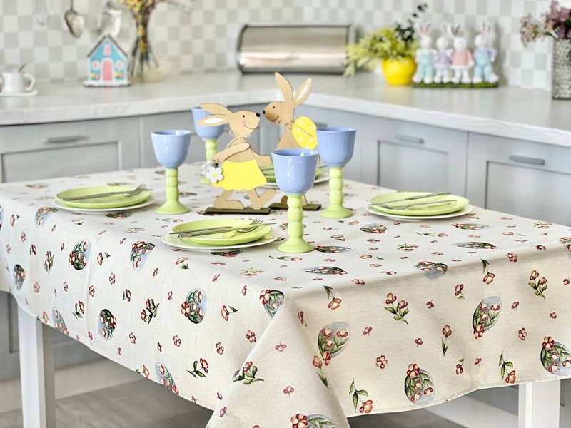 Tapestry tablecloth EDEN655, 137х240, Rectangular, Easter, Without lurex, 75% polyester, 22% cotton, 3% acrylic