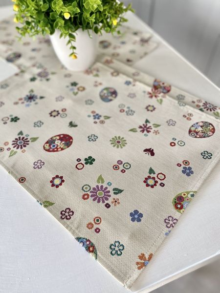 Tapestry placemat EDEN274B, 34x44, Rectangular, Easter, Without lurex, 75% polyester, 22% cotton, 3% acrylic