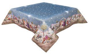 Tapestry tablecloth RUNNER1153AZ Christmas Night, 137х137, 137, 137, Rectangular, New Year's, Golden lurex, 75% polyester, 22% cotton, 3% acrylic, Tapestry