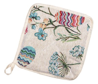 Tapestry kitchen potholder EDEN FLY-PK, 20x20, Square, Easter, Without lurex, 40% polyester, 60% cotton