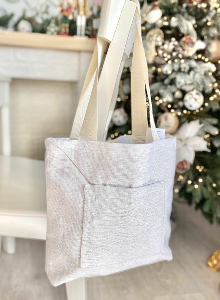 Tapestry shopping bag CASCANUECES-SM36, 36х36, 36, 36, Square, Monochrome, With microfibre + silver lurex, 65% polyester, 30% cotton, 5% lurex, Tapestry