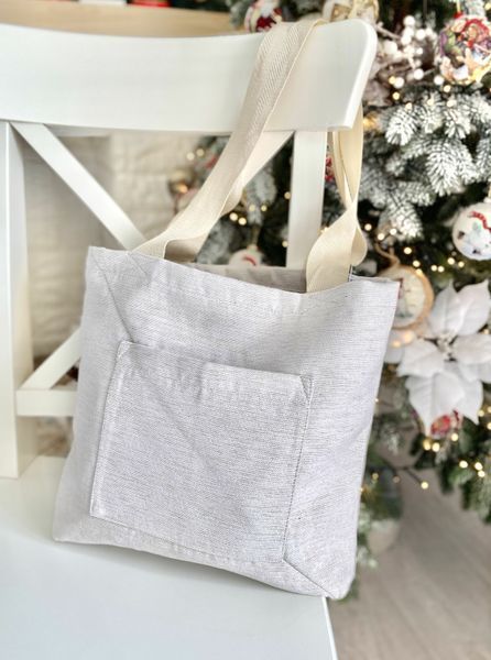 Tapestry shopping bag CASCANUECES-SM36, 36х36, 36, 36, Square, Monochrome, With microfibre + silver lurex, 65% polyester, 30% cotton, 5% lurex, Tapestry