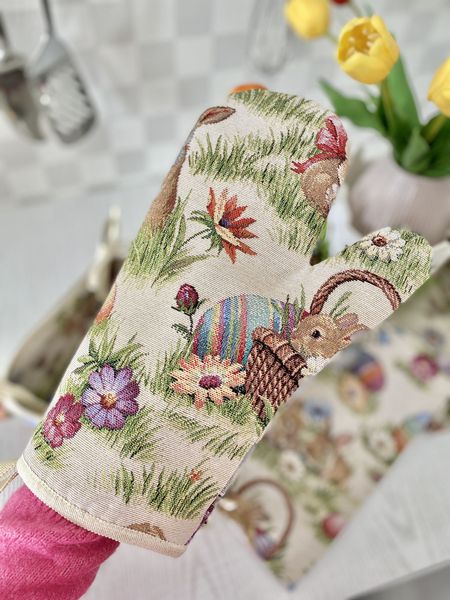 Tapestry oven mitten EDEN1181, 17x30, Easter, Without lurex, 75% polyester, 22% cotton, 3% acrylic