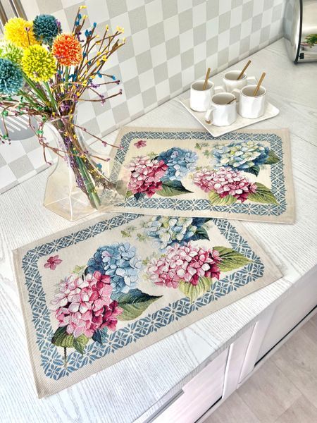Tapestry placemat ZOE, 33х45, 45, 33, Rectangular, Flower, Without lurex, 60% polyester, 24% cotton, 16% acrylic, Tapestry