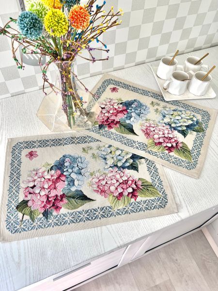 Tapestry placemat ZOE, 33х45, 45, 33, Rectangular, Flower, Without lurex, 60% polyester, 24% cotton, 16% acrylic, Tapestry