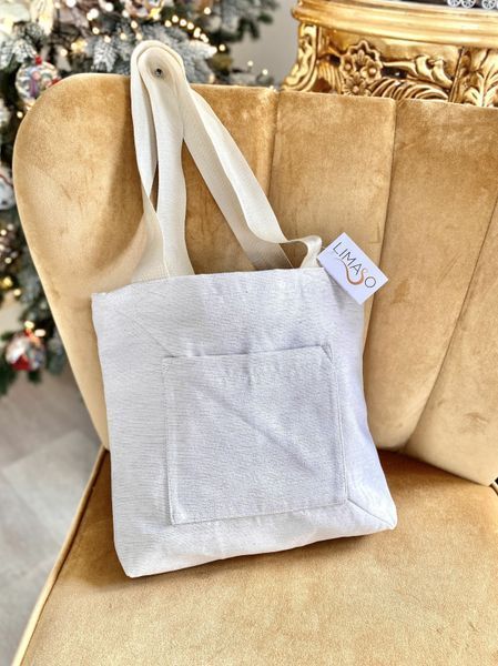 Tapestry shopping bag CASCANUECES-SM36, 36х36, 36, 36, Square, Monochrome, With microfibre + silver lurex, 65% polyester, 30% cotton, 5% lurex, Tapestry