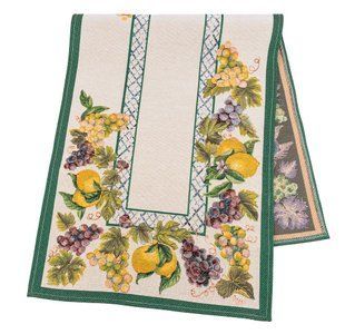Tapestry table runner LIMA044VE, 37x100, 100, 37, Rectangular, Lemons, Without lurex, 75% polyester, 22% cotton, 3% acrylic, Tapestry