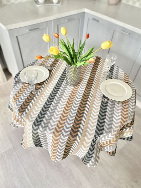 Tapestry tablecloth ZOOM004, Ø140, Round, Everyday, Without lurex, 75% polyester, 22% cotton, 3% acrylic