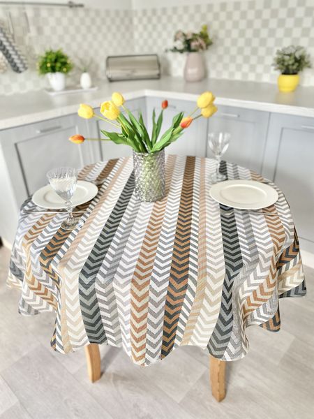 Tapestry tablecloth ZOOM004, Ø140, Round, Everyday, Without lurex, 75% polyester, 22% cotton, 3% acrylic