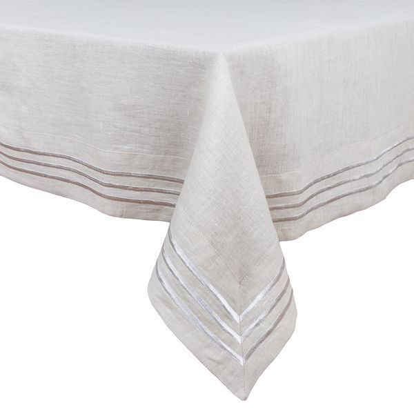 Linen tablecloth SKLB27, 140x140, Square, Monochrome, Embroidery, 100% linen