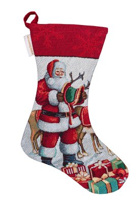 Tapestry gift sock FROSTY, 22x32, New Year's, Silver lurex, 60% polyester, 40% cotton