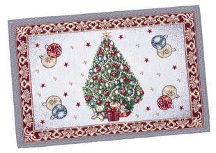 Tapestry placemat RABETO, 33x45, Rectangular, New Year's, Without lurex, with microfibre, 75% polyester, 22% cotton, 3% acrylic, Tapestry