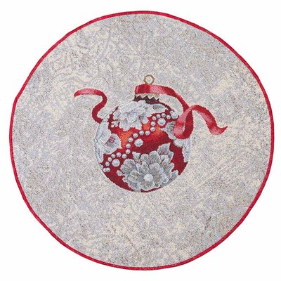 Tapestry placemat ROUND903-30D "Морозко", Ø30, Round, New Year's, Silver lurex, 75% polyester, 22% cotton, 3% acrylic