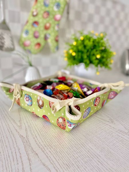 Tapestry bread basket EDEN865, 20x20x8, Square, Easter, Without lurex, 75% polyester, 22% cotton, 3% acrylic