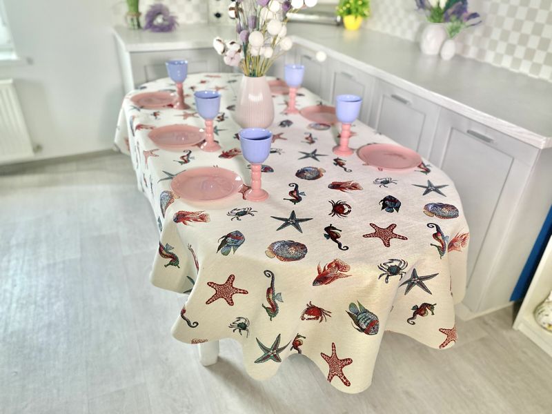 Oval tapestry tablecloth EDEN149-240, 137х240, Oval, Everyday, Without lurex, 75% polyester, 22% cotton, 3% acrylic