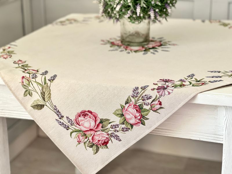 Tapestry tablecloth RUNNER1221, 97х100, Square, Everyday, Without lurex, 75% polyester, 22% cotton, 3% acrylic