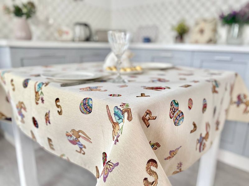 Tapestry tablecloth SK0067, 97х100, Square, Easter, Without lurex, 75% polyester, 22% cotton, 3% acrylic