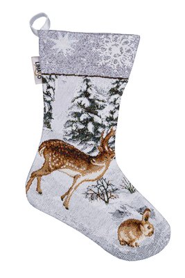Tapestry gift sock WINTER, 22x32, New Year's, Without lurex, with microfibre, 80% polyester, 15% cotton, 5% acrylic