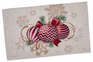 Tapestry placemat RED BALLS, 33x53, Rectangular, New Year's, Golden lurex, 75% polyester, 22% cotton, 3% acrylic, Tapestry