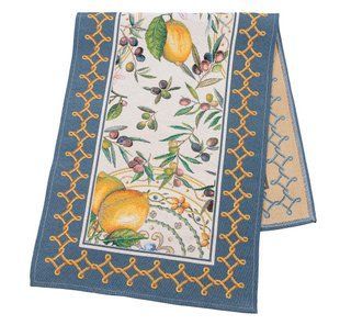 Tapestry table runner LIMA041, 37x100, 100, 37, Rectangular, Lemons, Without lurex, 75% polyester, 22% cotton, 3% acrylic, Tapestry