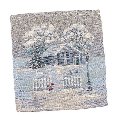 Tapestry placemat RUNNER1254 "Christmas News", 17x18, Square, New Year's, Silver lurex, 70% polyester, 23% cotton, 3% acrylic, 4% metal fibre