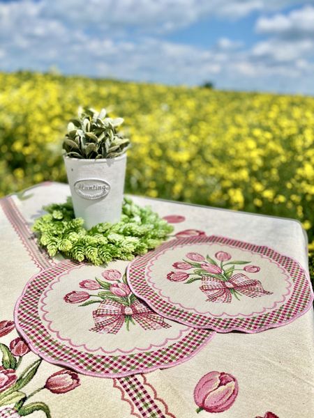 Tapestry placemat SR0073, Ø30, Round, Casual, Without lurex, 75% polyester, 22% cotton, 3% acrylic