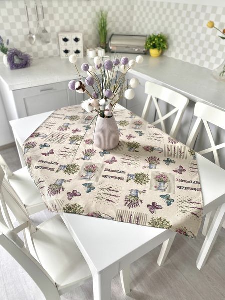 Tapestry tablecloth SKG21, 97х100, Square, Everyday, Without lurex, 75% polyester, 22% cotton, 3% acrylic