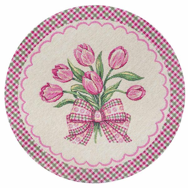 Tapestry placemat SR0073, Ø30, Round, Casual, Without lurex, 75% polyester, 22% cotton, 3% acrylic