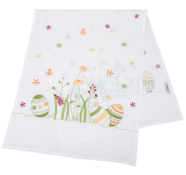 Embroidered Easter table runner NPVV03, 40x90, Rectangular, Easter, Embroidery, 100% linen