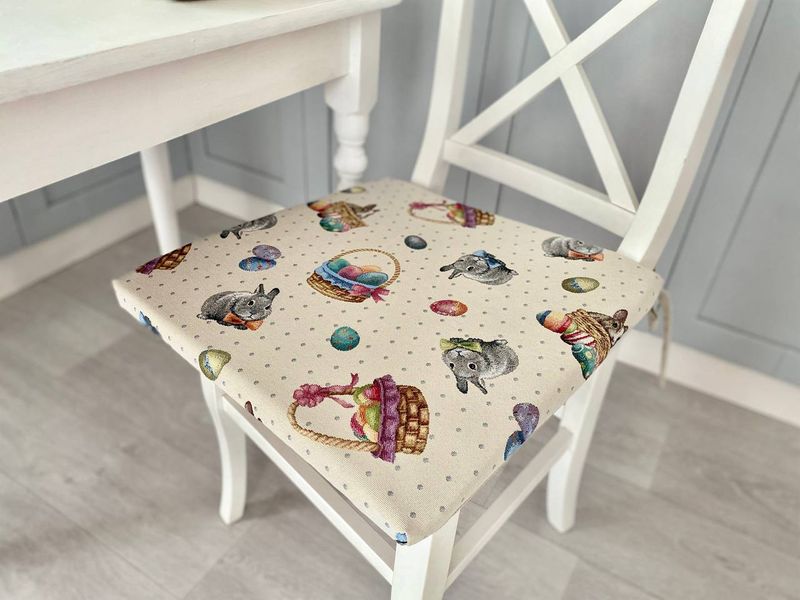 Tapestry chair cushion EDEN647, 40x40, Square, Easter, Without lurex, 75% polyester, 22% cotton, 3% acrylic