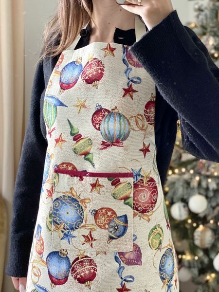Tapestry kitchen apron FIESTA, 60х85, 85, 60, New Year's, Golden lurex, 60% polyester, 24% cotton, 16% acrylic, Tapestry