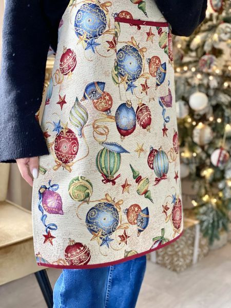 Tapestry kitchen apron FIESTA, 60х85, 85, 60, New Year's, Golden lurex, 60% polyester, 24% cotton, 16% acrylic, Tapestry