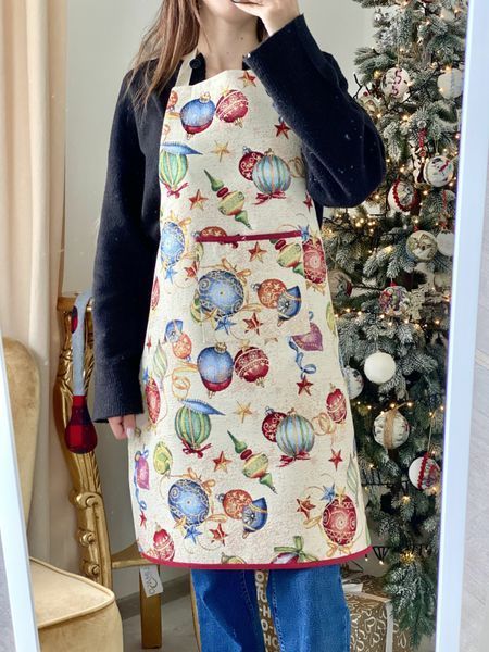 Tapestry kitchen apron FIESTA, 60х85, 85, 60, New Year's, Golden lurex, 60% polyester, 24% cotton, 16% acrylic, Tapestry
