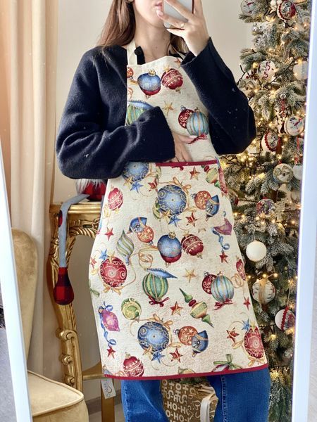 Tapestry kitchen apron FIESTA, 60х85, 85, 60, New Year's, Golden lurex, 60% polyester, 24% cotton, 16% acrylic, Tapestry