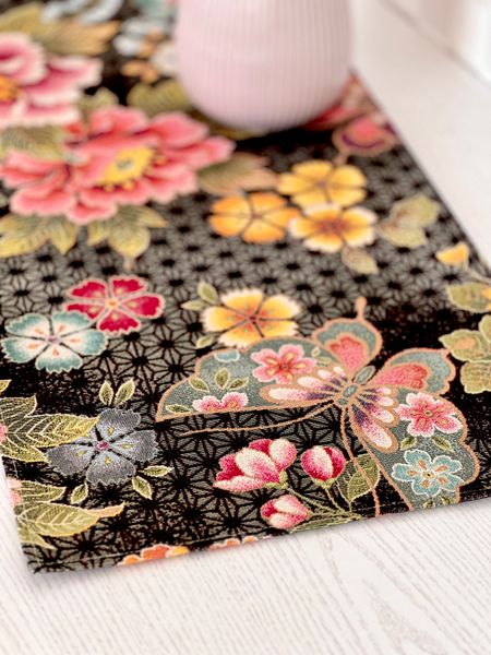 Tapestry table runner JAPAN003, 37х100, Rectangular, Everyday, Golden lurex, 75% polyester, 22% cotton, 3% acrylic